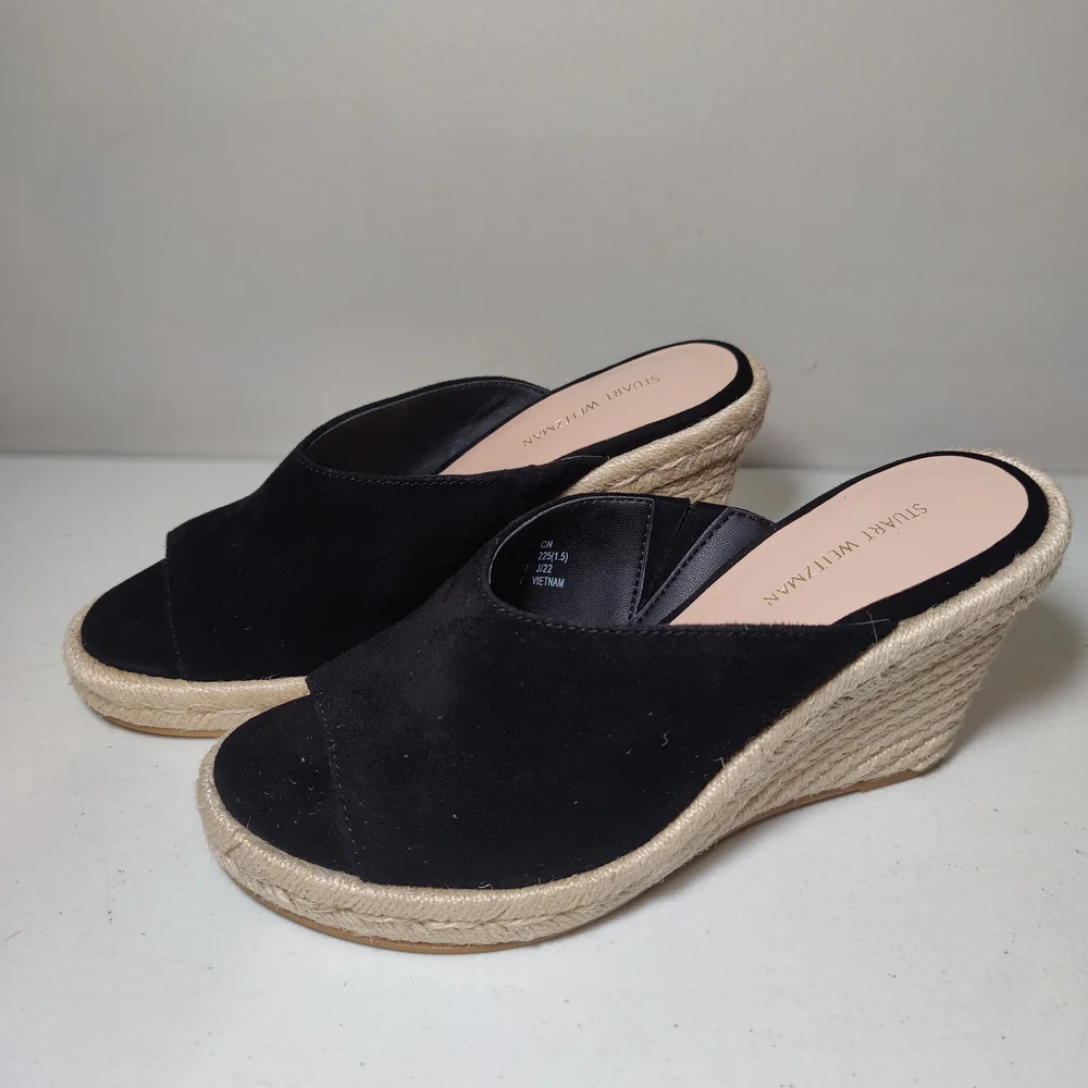 Stuart Weitzman Black Wedges - Picture 2 of 9